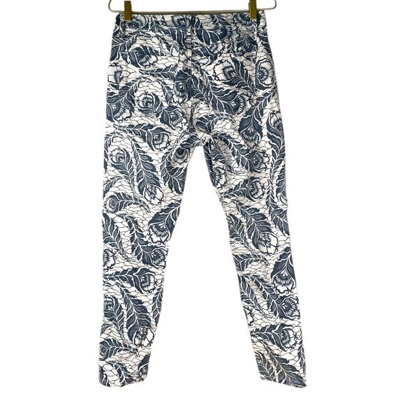 LOFT Blue Paisley Curvy Skinny Ankle Jeans Women's Size 27 / 4 Stretch 210‎ - Picture 1 of 12
